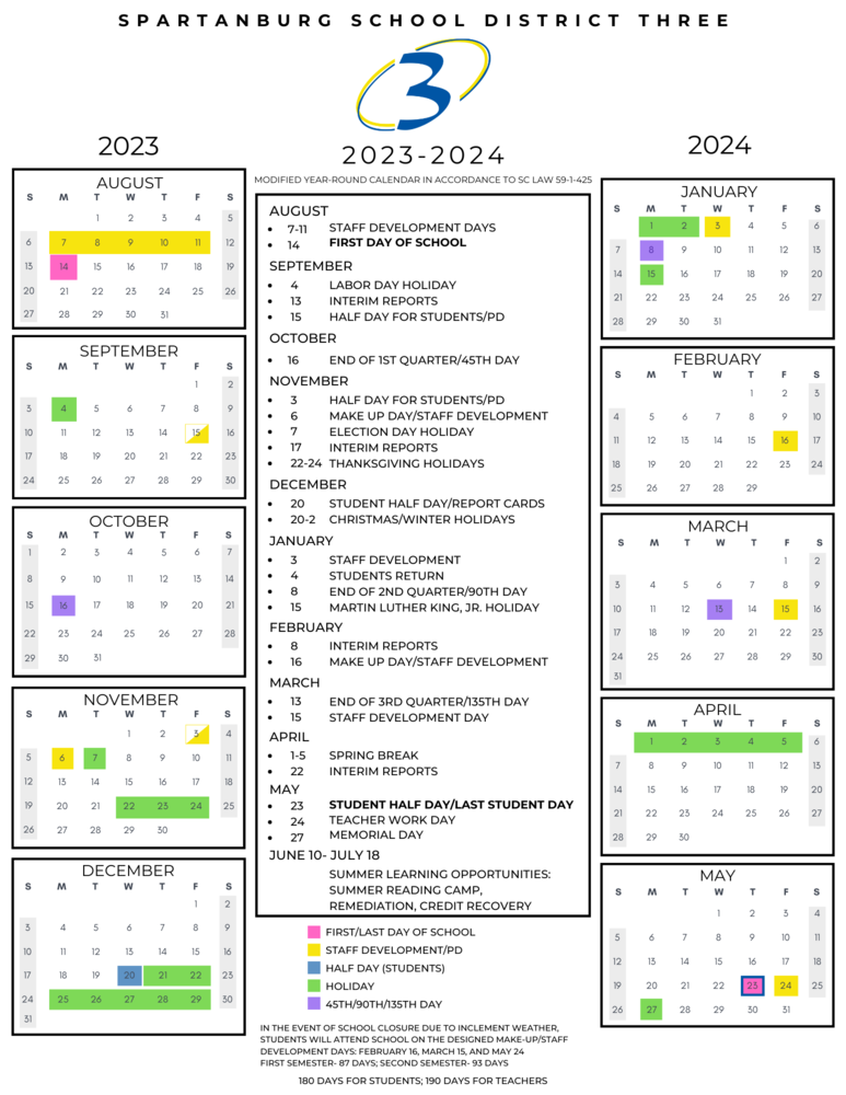Calendar 2024 19 For Spartanburg District 7 - Elise Helenka
