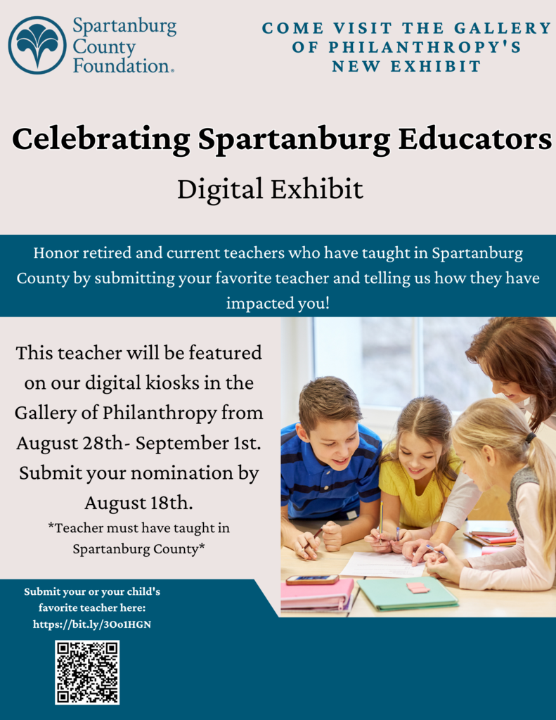 The Spartanburg County Foundation- Celebrates Spartanburg County Teachers August 28th- September 1st